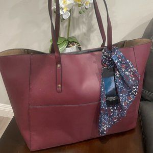 Extra Large Ruby Red Mondani Tote with Scarf (NWT)